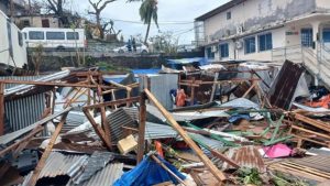 Cyclone Chido destruction in Mayotte