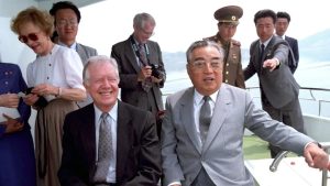 Jimmy Carter meets Kim Il-sung during 1994 North Korea visit.