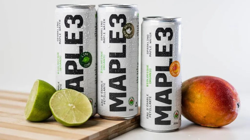 Maple water Canada bottles on shelf